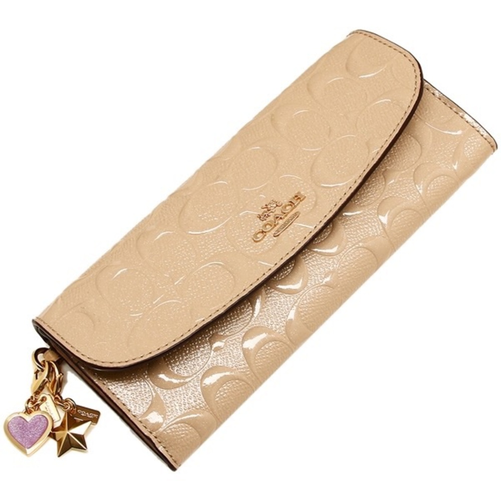 LAST ONE LEFT New in box Coach nude patent wallet w/ gold charms - Picture 15 of 16